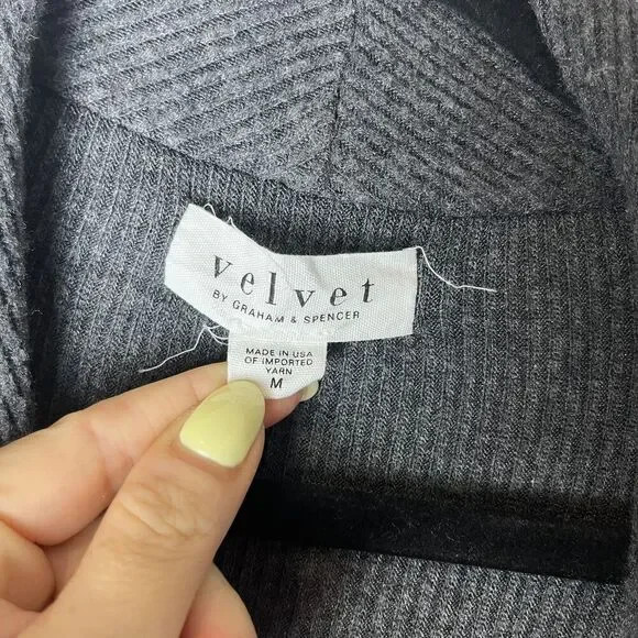 Velvet by Graham & Spencer Cardigan Womens Medium Open Front Pockets Sweater​ - Picture 3 of 7